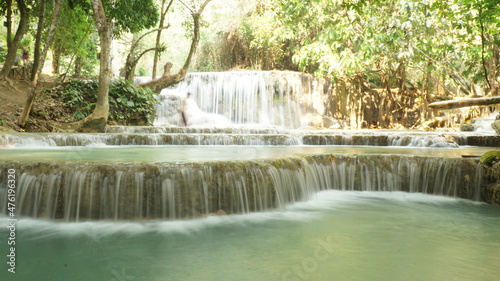 Kuang Si Waterfall and pools in tropical rain forest in Laos. © Christopher