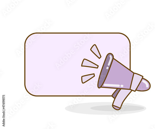 blank note board with megaphone vector illustration