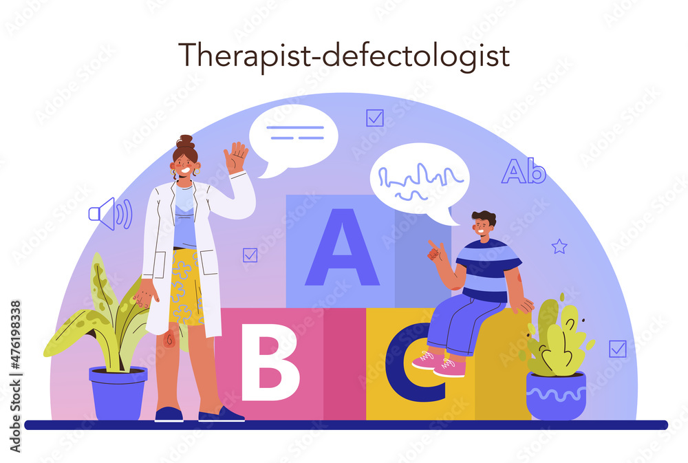 Obraz premium Speech therapist concept. Doctor diagnozing and treating of communication