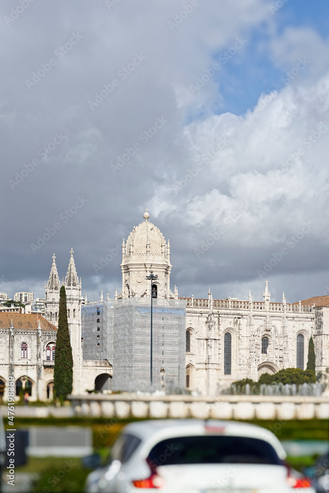 The Jeronimos Monastery or Hieronymites Monastery is located in Lisbon