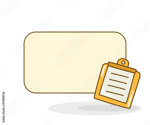 blank note board with clipboard vector illustration