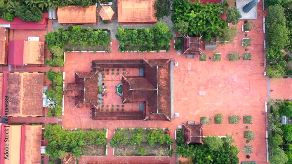 Aerial view of the largest Buddhist temple in Can Tho city, Vietnam