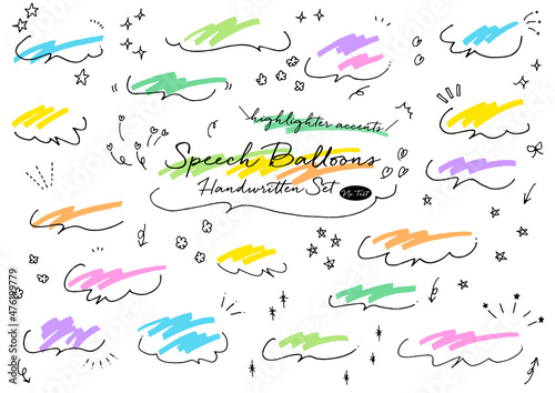 手書き　手描き　吹き出しセット