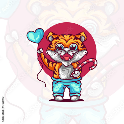 Cartoon Tiger Standing Illustration