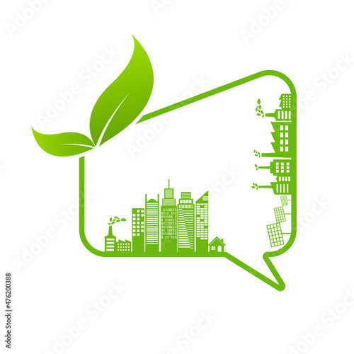 ECO FRIENDLY. Ecology concept with tree background. Vector illustration