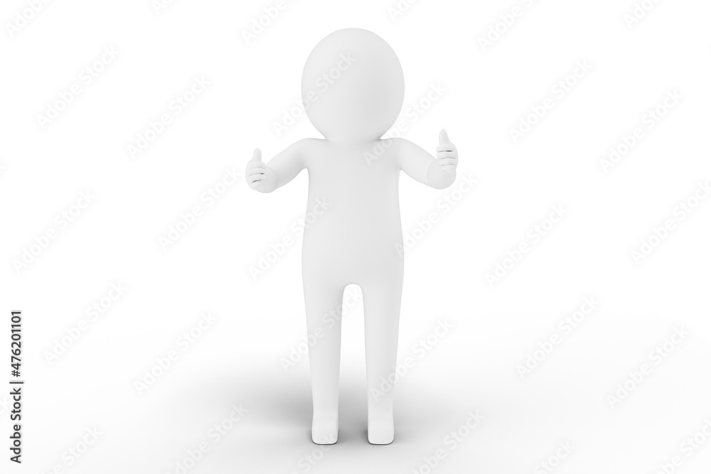 3D Man is Posing with Signs and Symbols 3D Man is Posing with Signs and Symbols
