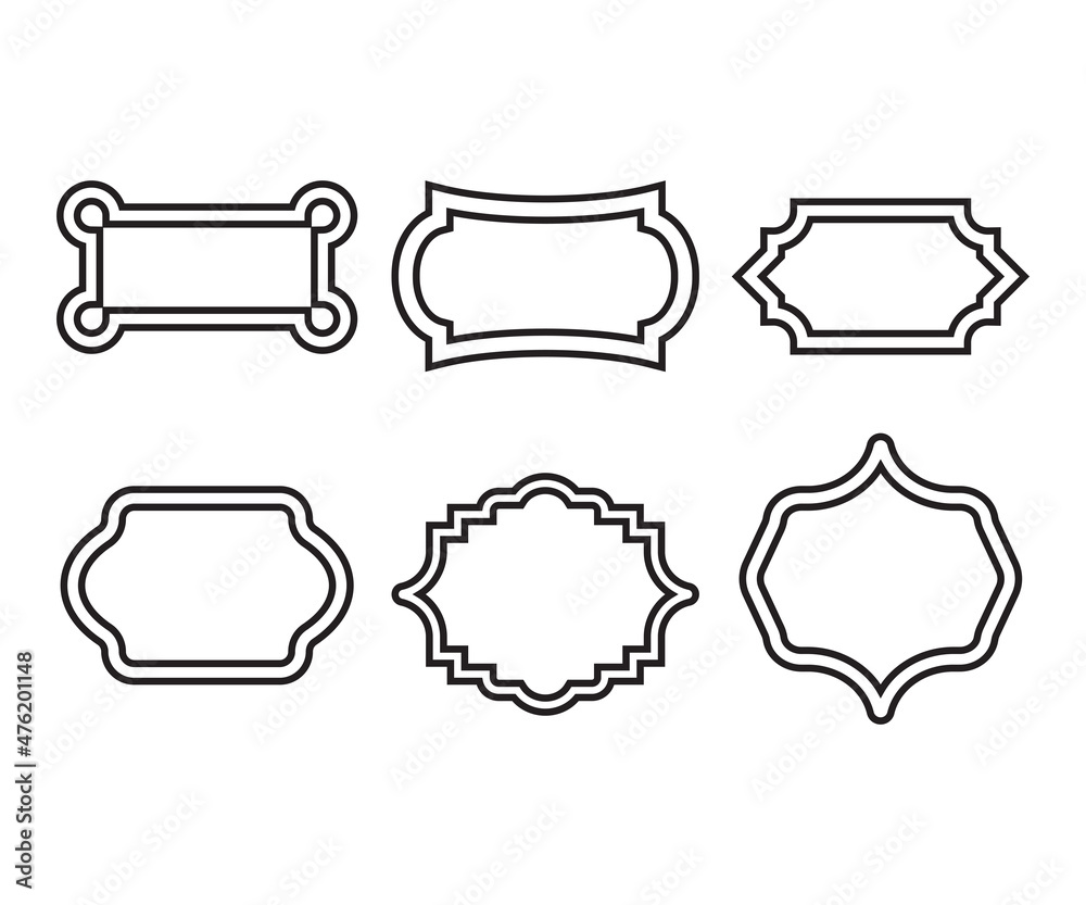 banner and label frame set line vector illustration banner and label frame set line vector illustration
