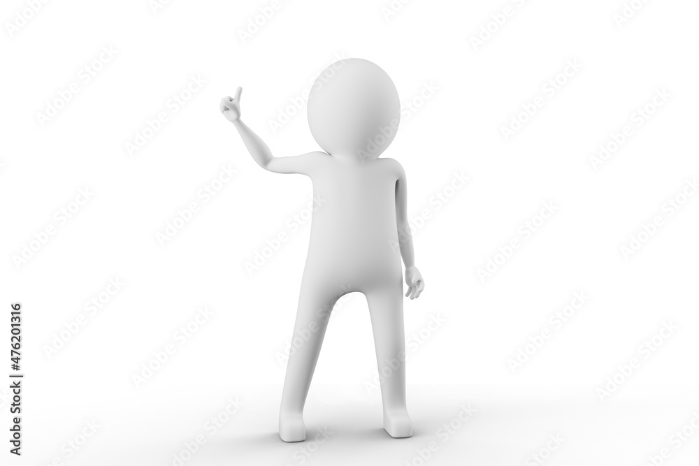 3D Man is Posing with Signs and Symbols 3D Man is Posing with Signs and Symbols