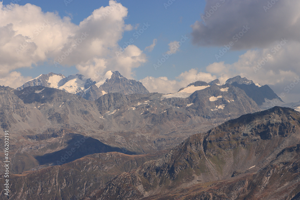 Majestätische Berninagruppe von Nordwesten