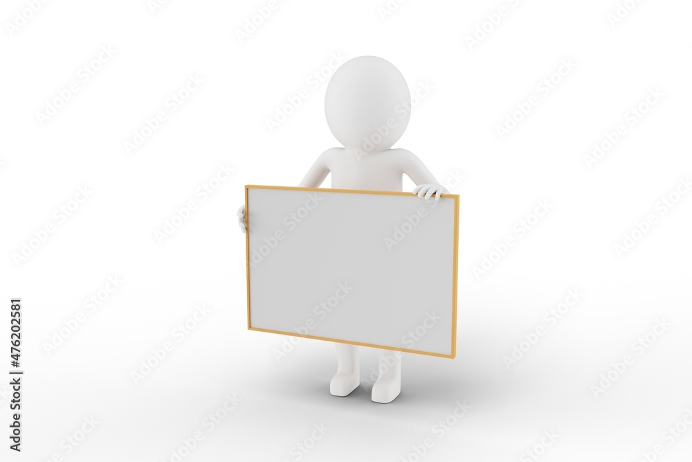 3D Man is Posing with Signs and Symbols 3D Man is Posing with Signs and Symbols