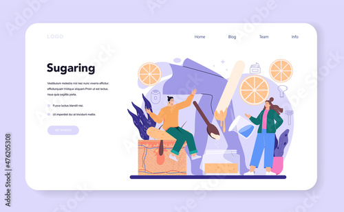 Depilation and epilation web banner or landing page. Hair removal methods