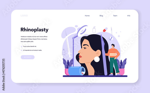Plastic surgery web banner or landing page. Idea of modern face