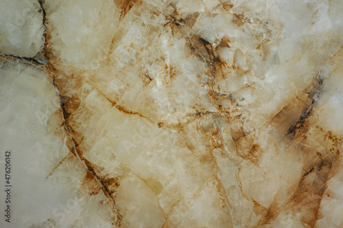 Milky marble texture with brown layers. Rusty stone imitation, background