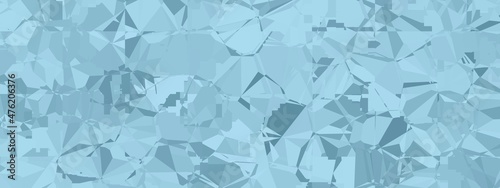 Banner abstract macro crystal geometric background texture Sky blue color. Random pattern background. Texture Sky blue color pattern background.