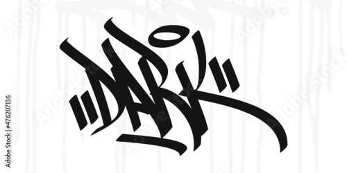Abstract Urban Street Art Graffiti Style Hand Written Word Dark Vector Illustration Art