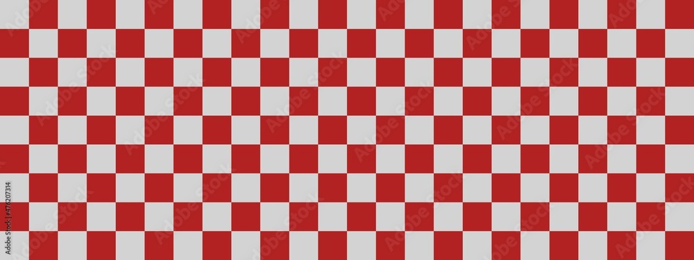 Checkerboard banner. Firebrick and Light grey colors of checkerboard. Small squares, small cells. Chessboard, checkerboard texture. Squares pattern. Background. Checkerboard banner. Firebrick and Light grey colors of checkerboard. Small squares, small cells. Chessboard, checkerboard texture. Squares pattern. Background.