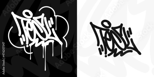 Abstract Urban Street Art Graffiti Style Hand Written Word Tesl Vector Illustration Art