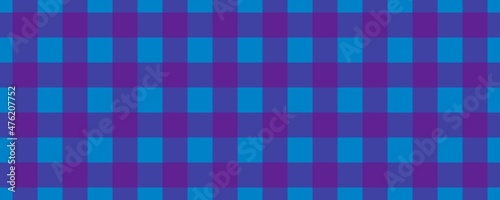Banner, plaid pattern. Blue on Purple color. Tablecloth pattern. Texture. Seamless classic pattern background.