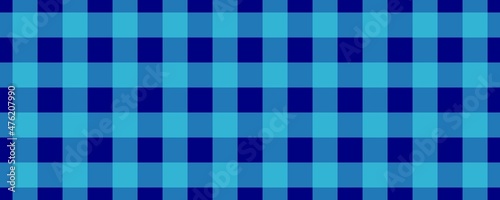 Banner, plaid pattern. Navy on Cyan color. Tablecloth pattern. Texture. Seamless classic pattern background.