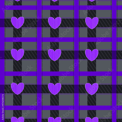 Plaid Pattern Seamless Fabric Fashion with Heart