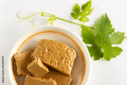 Halva made with grape molasses. photo