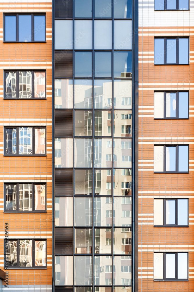 glazed balconies and loggias of modern apartment buildings