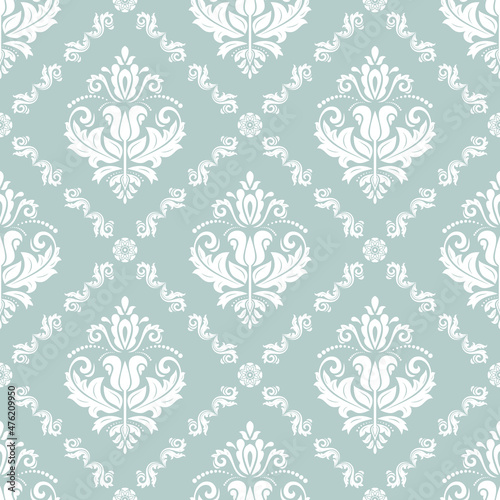 Classic seamless pattern. Damask orient blue and white ornament. Classic vintage background. Orient ornament for fabric, wallpaper and packaging