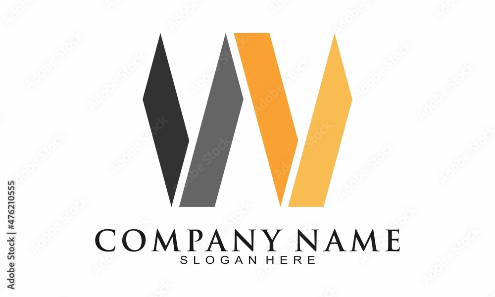 Abstract W alphabet vector logo Abstract W alphabet vector logo