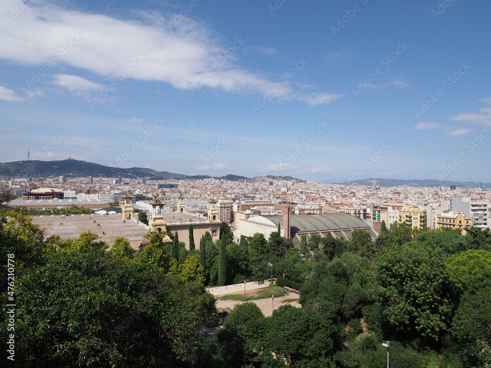 Scenic cityscape of european city of Barcelona in Spain
