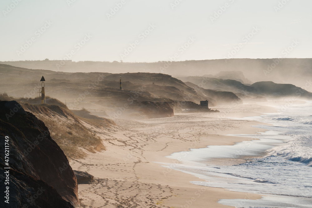 Landscape photograph of a portuguese beach at pico de mota.