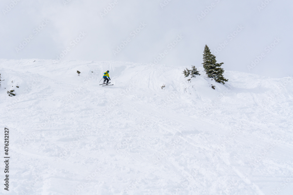 Southside shutes skiing in the Canadian Rocky Mountains, near Banff, Alberta