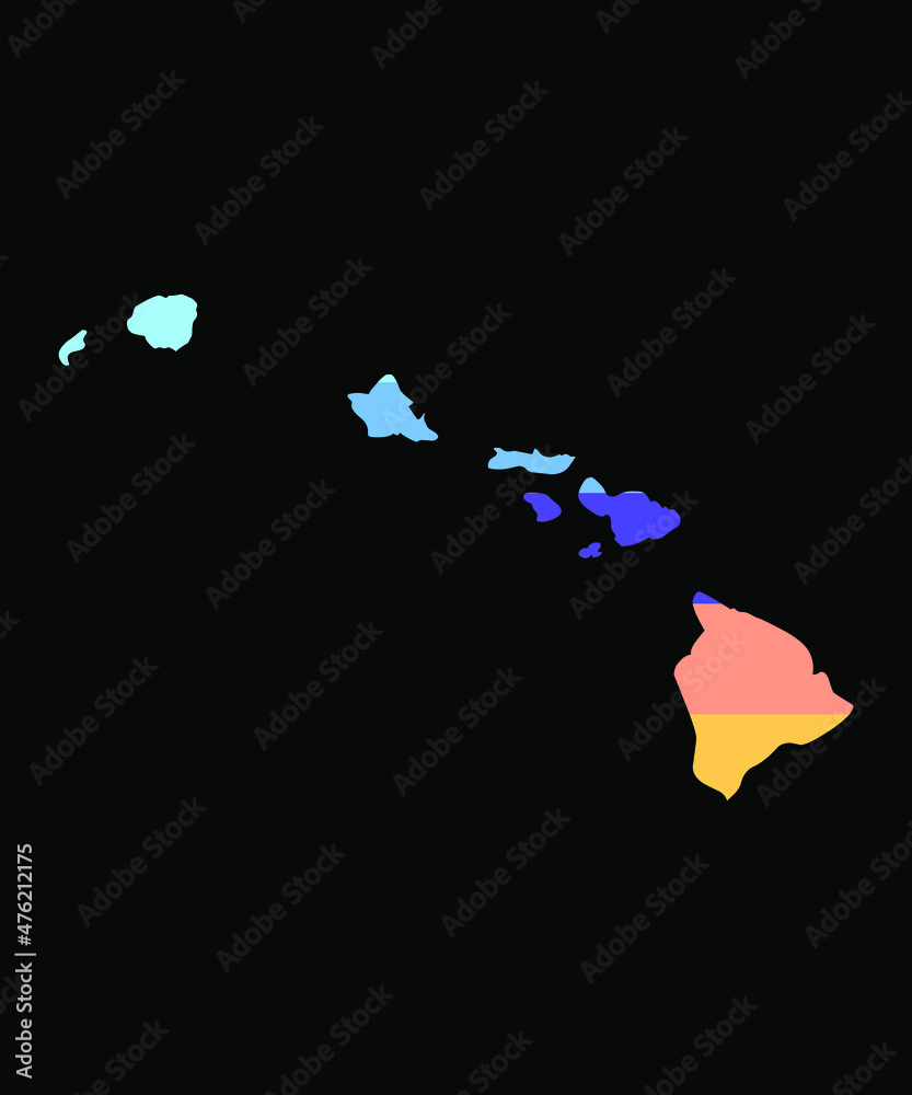 Fototapeta premium map shaped old grunge retro vintage,Beautiful Lanikai, Kailua Sunrise in Hawaii