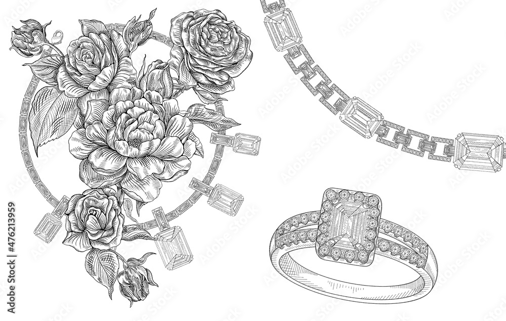 Necklace length illustration inches  JG4059  JEWELLERY GRAPHICS
