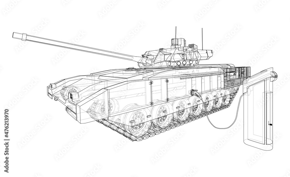 Electric Tank Charging Station Sketch