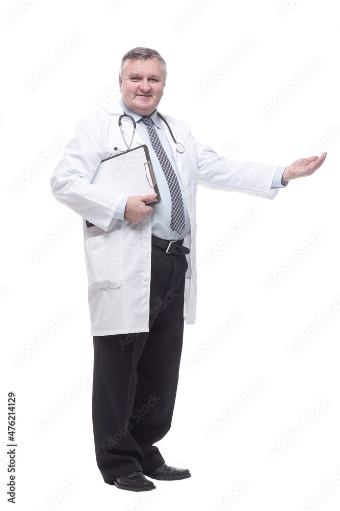 competent doctor with clipboard. isolated on a white background. competent doctor with clipboard. isolated on a white background.