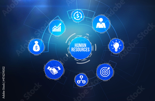 Internet  business  Technology and network concept.Human Resources HR management concept. 3d illustration.