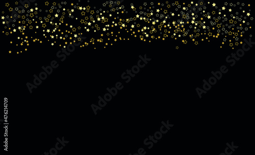 banner with star garland on top. black card with small stars on top. Vector illustration, eps 10.