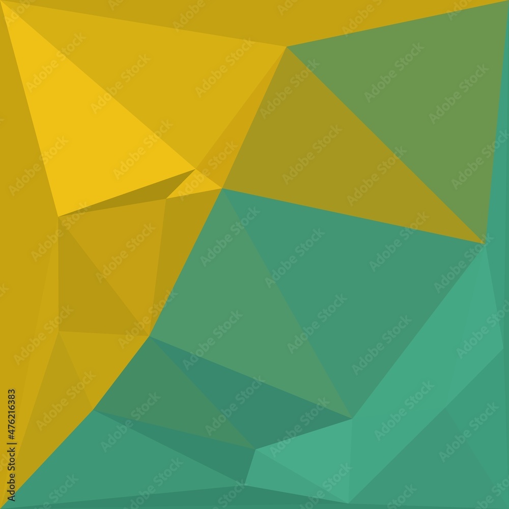 textured yellow and dull green background with vertical steel ladder with strong shadows cubist triangular mosaic textured yellow and dull green background with vertical steel ladder with strong shadows cubist triangular mosaic