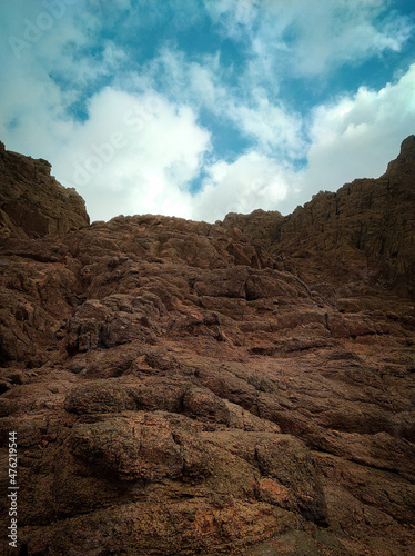 Mountains and deserts in Egypt, ancient buildings and monuments. Sharm el Sheikh. Sand, hills, sea.