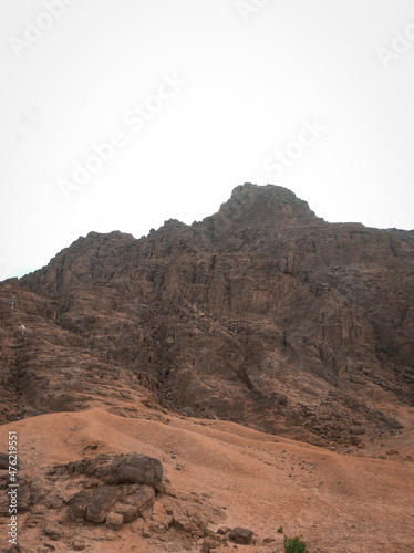 Mountains and deserts in Egypt, ancient buildings and monuments. Sharm el Sheikh. Sand, hills, sea.