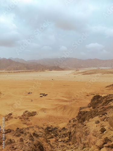 Mountains and deserts in Egypt, ancient buildings and monuments. Sharm el Sheikh. Sand, hills, sea.