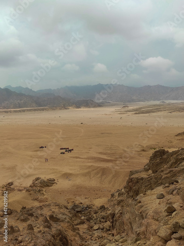 Mountains and deserts in Egypt, ancient buildings and monuments. Sharm el Sheikh. Sand, hills, sea.