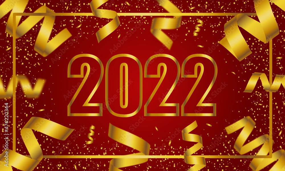 HAPPY NEW YEAR 2022 ON RED BACKGROUND HAPPY NEW YEAR 2022 ON RED BACKGROUND
