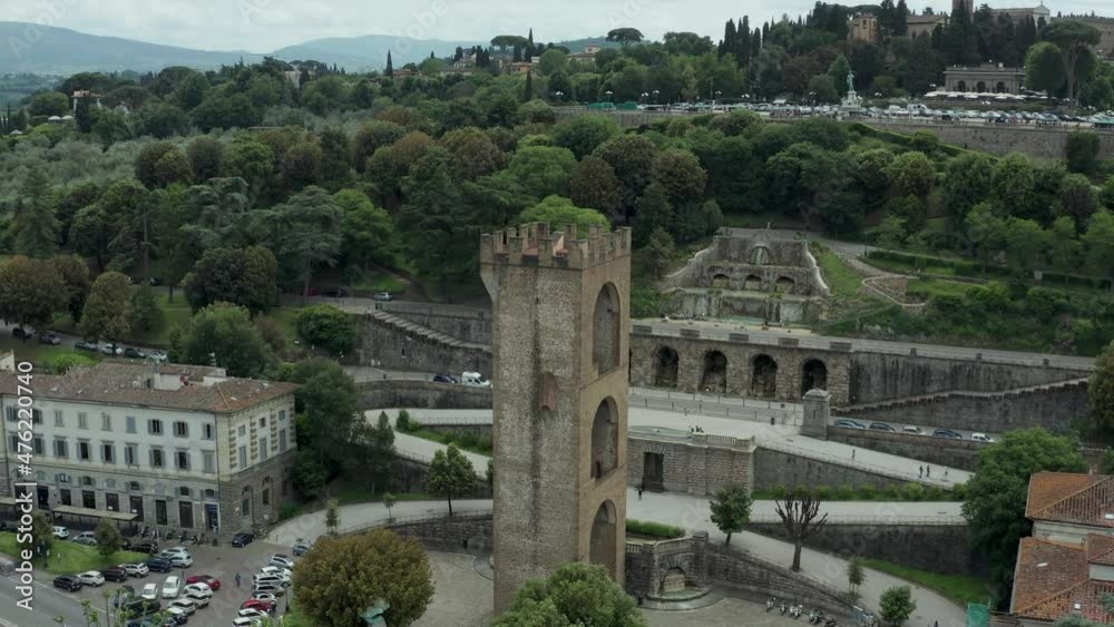 Michelangelo Square and famous gate Tower of San Niccolò in Florence, Tuscany Italy. Michelangelo Square and famous gate Tower of San Niccolò in Florence, Tuscany Italy.
