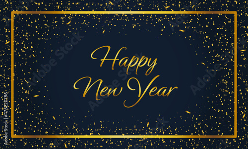 HAPPY NEW YEAR ON BLUE BACKGROUND