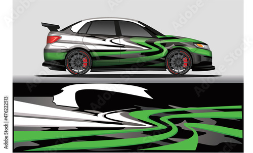 Car livery wrap decal  rally race style vector illustration abstract background