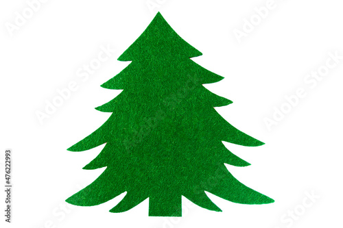One green felt Christmas tree