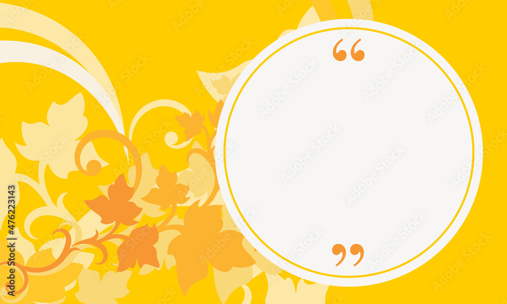 dark yellow floral background with quotes inside circle