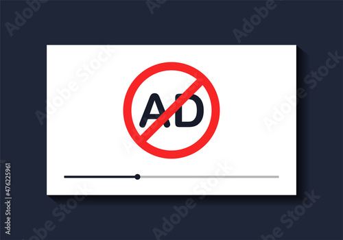 Ads block sign symbol. Illustration vector