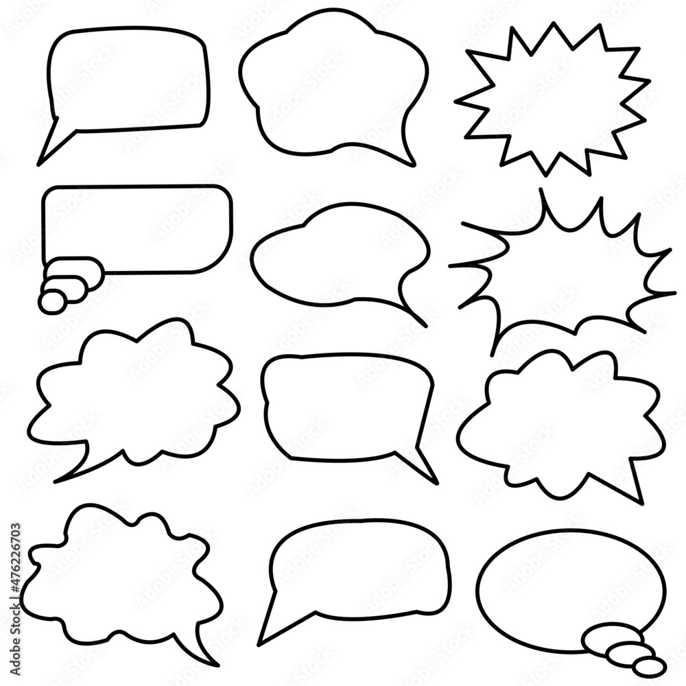 Obraz premium Cartoon bubbles and empty elements speech 